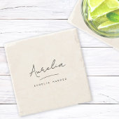 Monogramm einfache Elegante Minimale Weibchensigna Steinuntersetzer