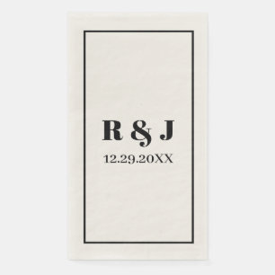 Monogramm einfache minimalistische benutzerdefinie serviette