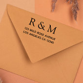 Monogramm Einfache Minimalistische Rücksendeadress Permastempel
