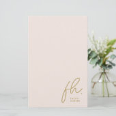 Monogramm | Einfache, moderne Rosa Personalisiert Briefpapier (Stehend Vorderseite)