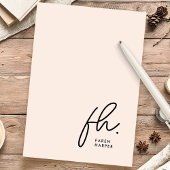 Monogramm | Einfache, moderne Rosa Personalisiert Briefpapier