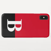 Monogramm Einfache Moderne Rot-Schwarze Monogrammi Case-Mate iPhone Hülle (Rückseite (Horizontal))