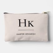 Monogramm Einfache Rosa Farbton Mit Monogramm Zubehörtasche (Rückseite)