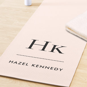 Monogramm Einfache Rosa Unterschrift Yoga Mat Yogamatte
