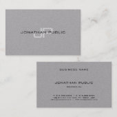 Monogramm-einfache Schablonen-luxuriöses Visitenkarte (Vorne/Hinten)