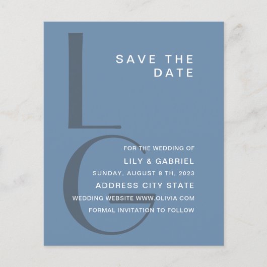 Monogramm. Einfache Typografie Hochzeit Speichern  (Vorderseite)