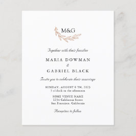 Monogramm. Einfaches Budget für Hochzeiten Flyer