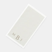 Monogramm einfaches cremefarbenes Hochzeitsserviet Serviette (Ecke)