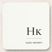 Monogramm einfaches elegant minimalist elfenbeinwe getränkeuntersetzer (Vorderseite)