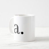 Monogramm | Einfaches elegantes Schwarz-weißer Anf Kaffeetasse (Vorderseite Links)