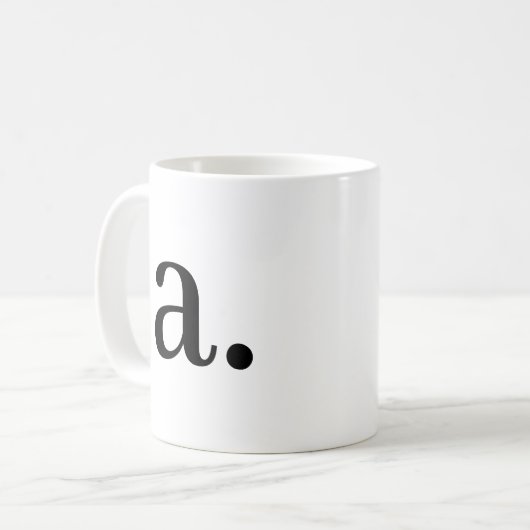 Monogramm | Einfaches elegantes Schwarz-weißer Anf Kaffeetasse (Vorderseite Links)
