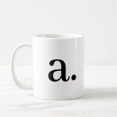Monogramm | Einfaches elegantes Schwarz-weißer Anf Kaffeetasse (Links)