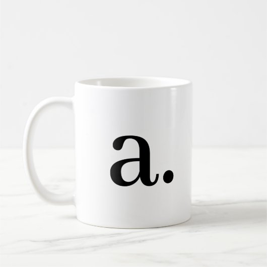 Monogramm | Einfaches elegantes Schwarz-weißer Anf Kaffeetasse (Links)