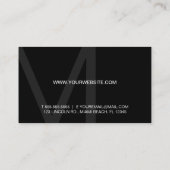 Monogramm-einfaches modernes Minimalistisches Visitenkarte (Rückseite)