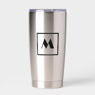 Monogramm einfaches schwarz modern thermobecher