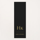 Monogramm einfaches schwarzes Gold-Yoga-Mat Yogamatte (Vorderseite)