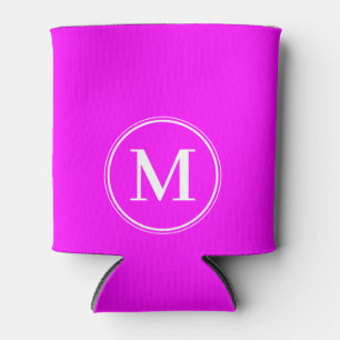 Monogramm einfarbig elektrisch Retro-Rosa-Farbe Dosenkühler