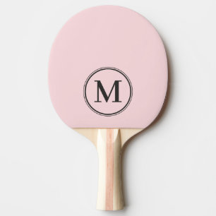 Monogramm einfarbig Pink Whisper und schwarze Farb Tischtennis Schläger