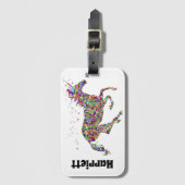 Monogramm Einhorn-Gepäckanhänger Gepäckanhänger (Vorderseite Vertikal)