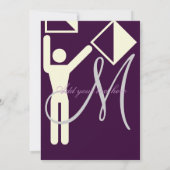 Monogramm/Einladungen/Pflaume/Creme Einladung (Rückseite)