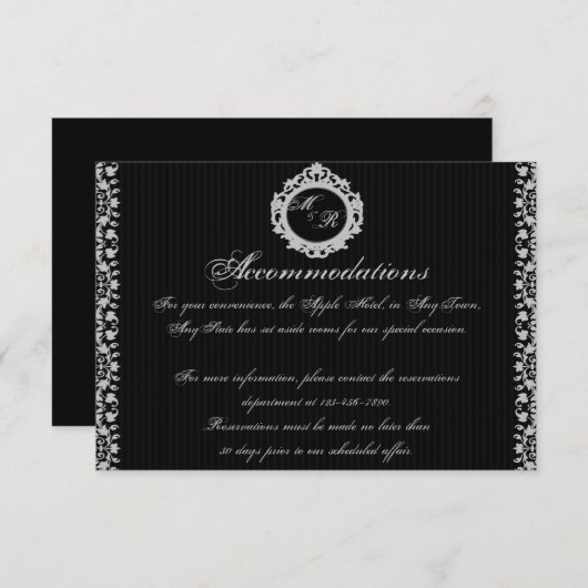 Monogramm-Einlage für Gothic-Rahmen Begleitkarte (Vorne/Hinten)