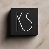 Monogramm Einmaliges Minimal-Typografie-Schwarzes  Quadratische Visitenkarte