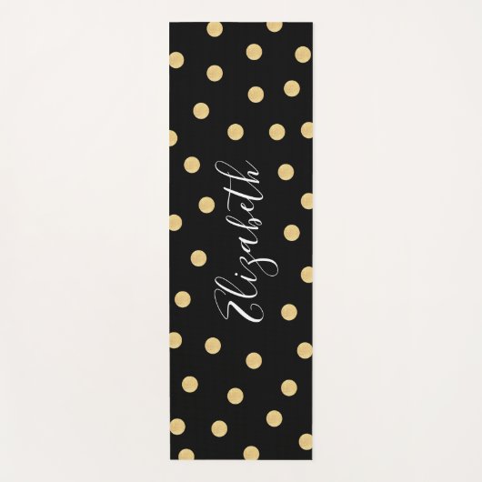 Monogramm Einzigartiger Schwarzer Goldmatte Yogamatte (Vorderseite)