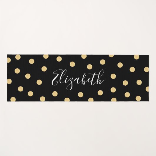 Monogramm Einzigartiger Schwarzer Goldmatte Yogamatte (Vorderseite (Horizontal))