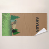 Monogramm Elch Badehandtuch (Badehandtuch)