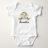 Monogramm Elefant Rustikal Baby Strampler (Vorderseite)