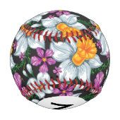 Monogramm Elegance Muster mit Narzissen Blume 2 Baseball (Rückseite)