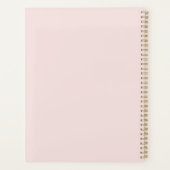 Monogramm Eleganfarbene Rose Floral Botanisch Planer (Rückseite)