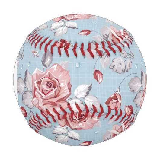 Monogramm Eleganfarbene Rosen 2 Baseball (Vorderseite)