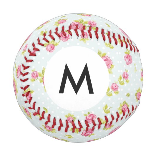 Monogramm Eleganrosa Rosen 4 Baseball (Vorderseite Links)