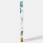 Monogramm Elegant Einfache Weiße Blume Wasserfarbe Case-Mate iPhone Hülle (Rückseite / Links)