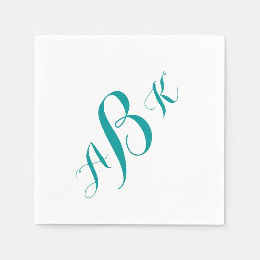 Monogramm, elegant, Hochzeit, Serviette (Vorderseite)