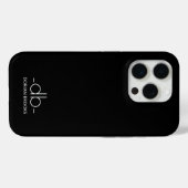 Monogramm Elegant minimale Schwarzweiß-Weiß Case-Mate iPhone Hülle (Rückseite (Horizontal))