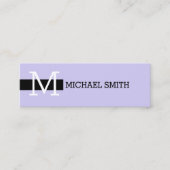 Monogramm Elegant Moderne Seife & Schwarz Mini Visitenkarte (Vorderseite)