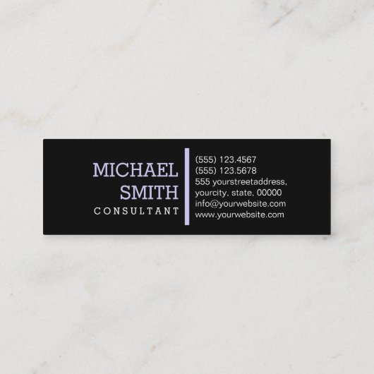 Monogramm Elegant Moderne Seife & Schwarz Mini Visitenkarte (Rückseite)