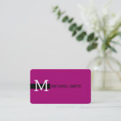 Monogramm Elegant Modernes Flirt & Schwarz Visitenkarte (Stehend Vorderseite)