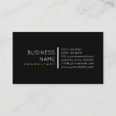 Monogramm Elegant Modernes Gelb und Schwarz Visitenkarte (Rückseite)