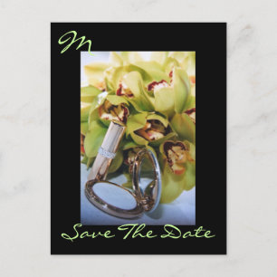 Monogramm Elegant Orchid Save the Date Postkarte