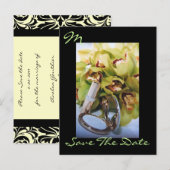 Monogramm Elegant Orchid Save the Date Postkarte (Vorne/Hinten)