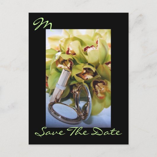Monogramm Elegant Orchid Save the Date Postkarte (Vorderseite)