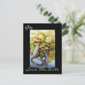 Monogramm Elegant Orchid Save the Date Postkarte (Stehend Vorderseite)