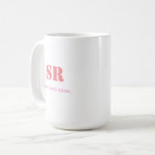 Monogramm Elegant Rosa Minimal Kaffeetasse (Vorderseite Links)