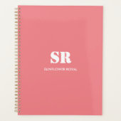 Monogramm Elegant Rosa Minimal Planer (Vorderseite)