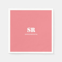 Monogramm Elegant Rosa Minimal Serviette