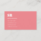 Monogramm Elegant Rosa Minimal Visitenkarte (Rückseite)