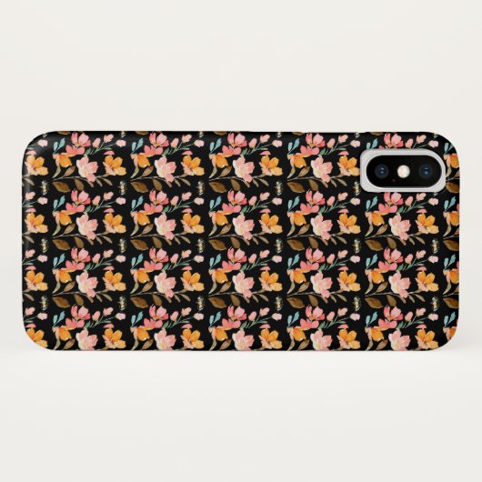 Monogramm Elegant Rosa Wasserfarbe Case-Mate iPhone Hülle (Rückseite (Horizontal))